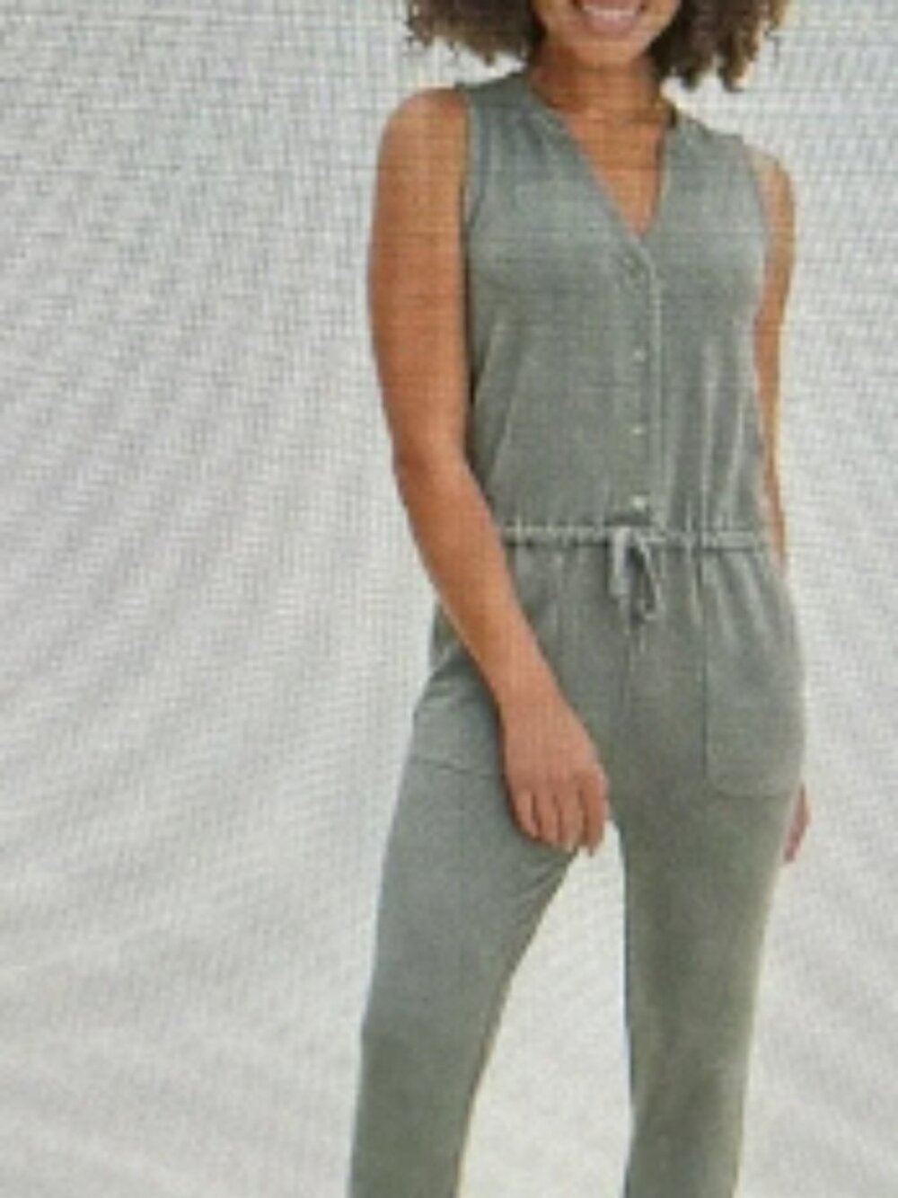 Like New Splendid GEORGIE Grey Mineral Wash Sleeveless Jogger Jumpsuit S Gray